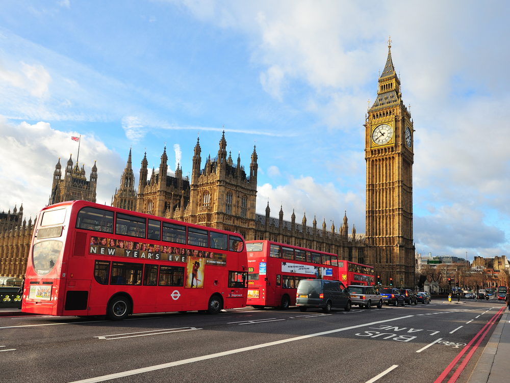 London Tower with Red bus