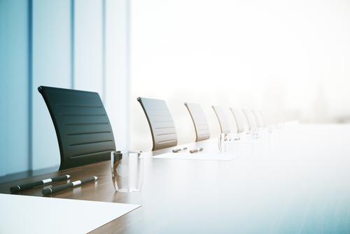 Empty boardroom table