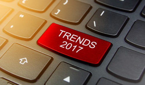 Keyboard with a key that says "Trends 2017".